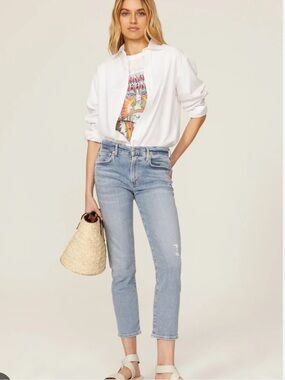 Citizens Of Humanity Light Blue Skinny Jeans with Distressing